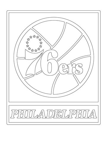 Philadelphia 76Ers Logo  Coloring Page